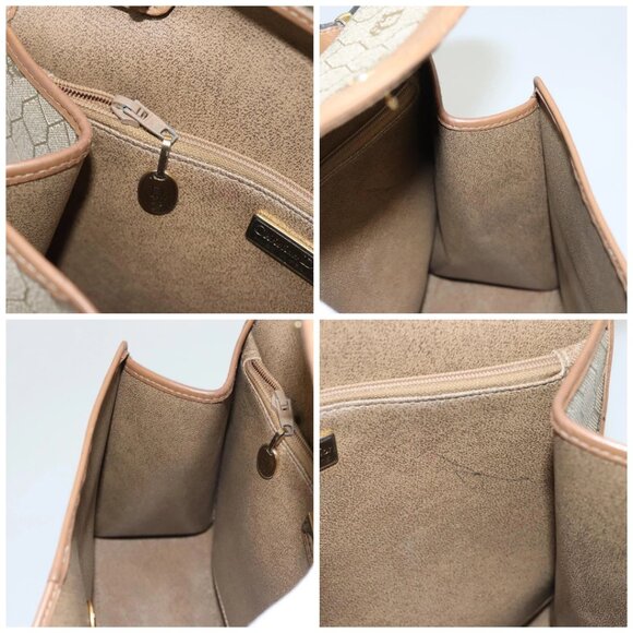 Christian Dior Honeycomb Canvas Hand Bag PVC Leather Beige Auth sw453 - Picture 16 of 16